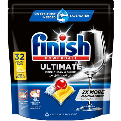 Image of pack of Finish dishwasher tablets
